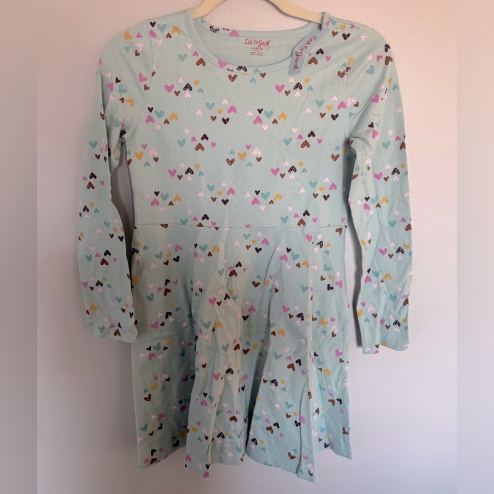 Cat & Jack Multicolor Heart Dress Large 10/12
